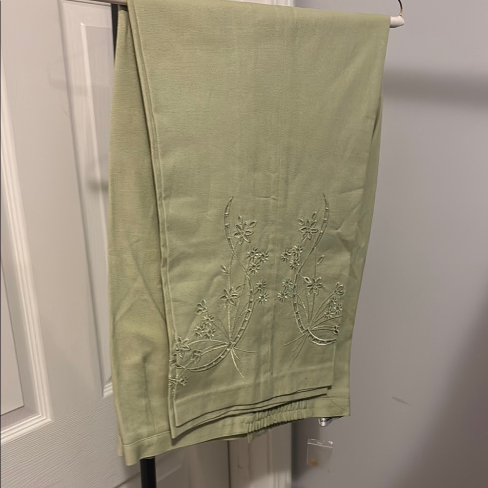Embroidered Green Pants